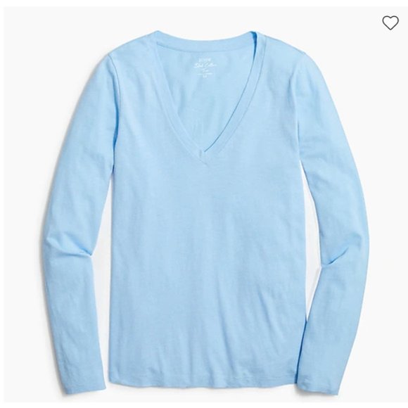 NWT J. Crew White Long-Sleeve Vintage Slub Cotton V-Neck Tee - Picture 10 of 10